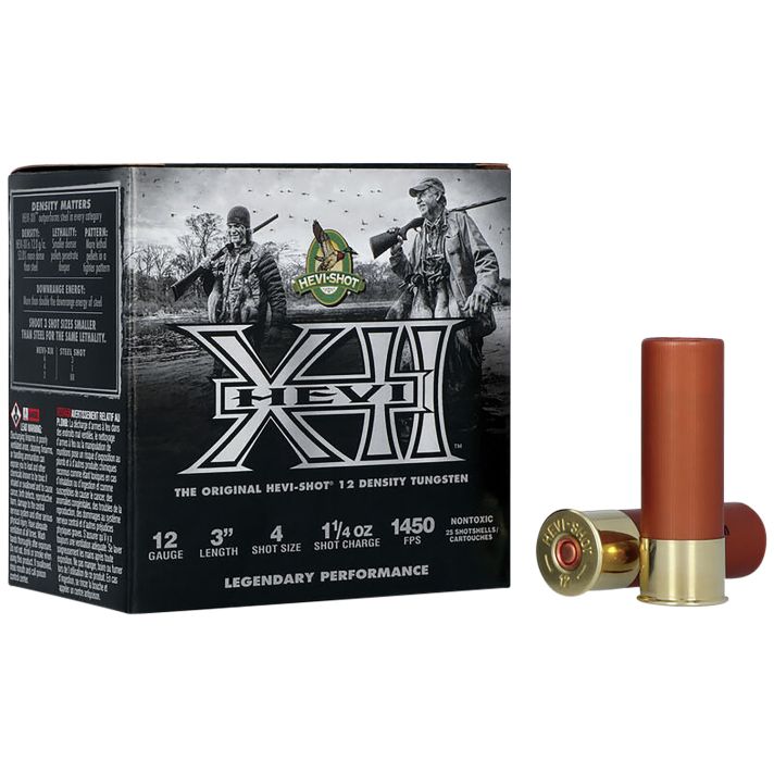 HEVI-Shot HS53304 HEVI-XII12Gauge 3" 1 1/4oz Tungsten 4Shot 25 Per Box/10 Case