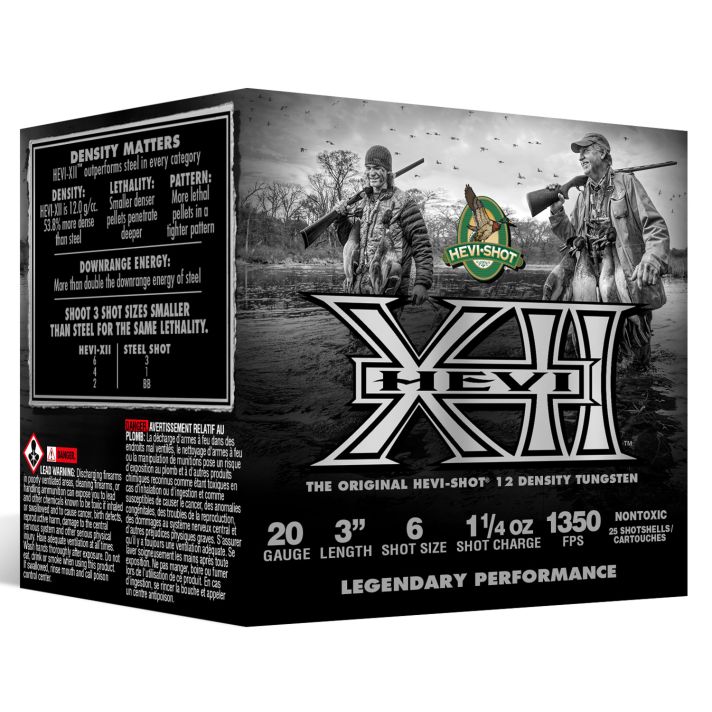HEVI-Shot HS53206 HEVI-XII20Gauge 3" 1 1/4oz Tungsten 6Shot 25 Per Box/10 Case