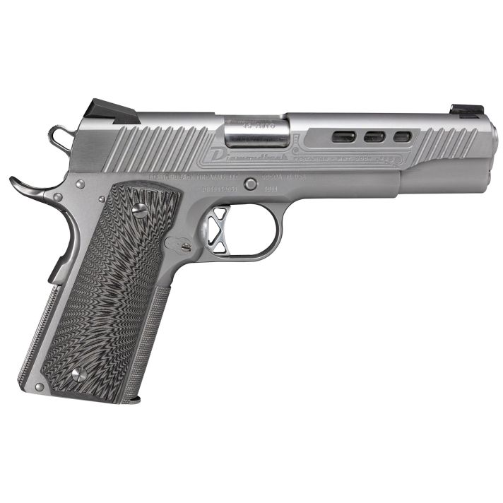 Diamondback DB1911SS 1911 Limited Edition 45 ACP 8+1 5" Stainless Match Grade Barrel, Ported/Serrated Stainless Steel Slide & Frame w/Beavertail, Black G10 Grip