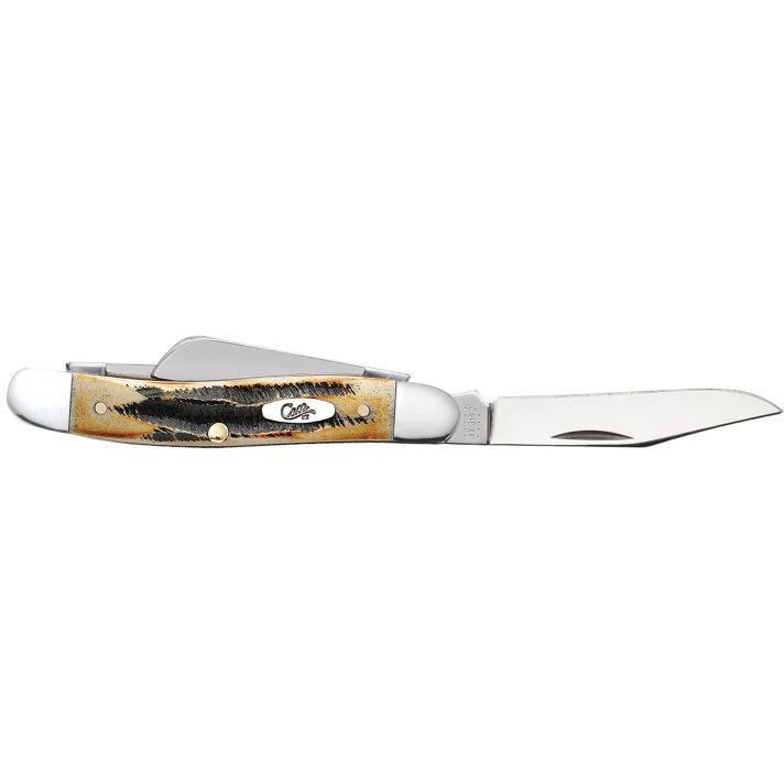 Case 03578 StockmanMedium 2.57"/1.88"/1.71" Folding Clip/Sheepsfoot/Spey Plain Mirror Polished Tru-Sharp SS Blade/Brown Jigged 6.5 BoneStag Handle