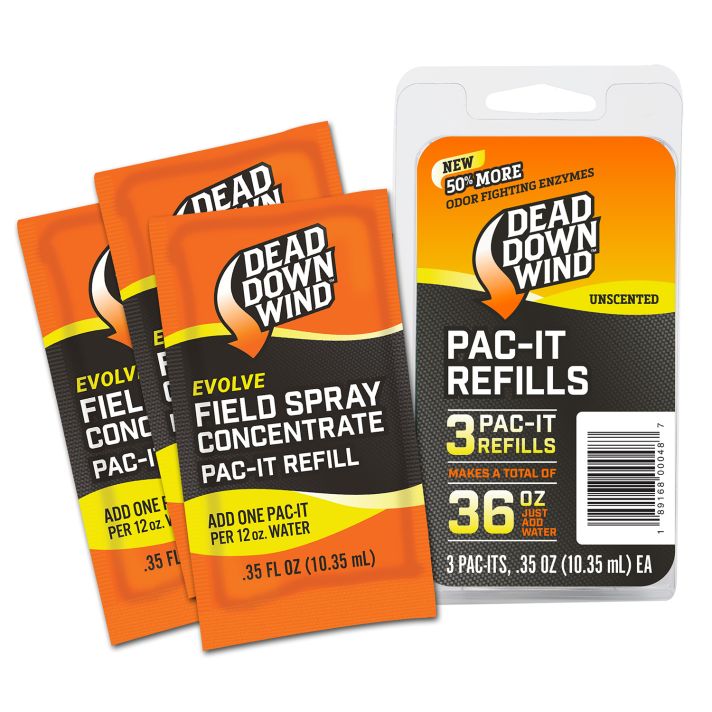 Dead Down Wind 1310 Evolve Field Spray Pac-It Refills Cover Scent Odor Eliminator Unscented Scent 36 oz Concentrate