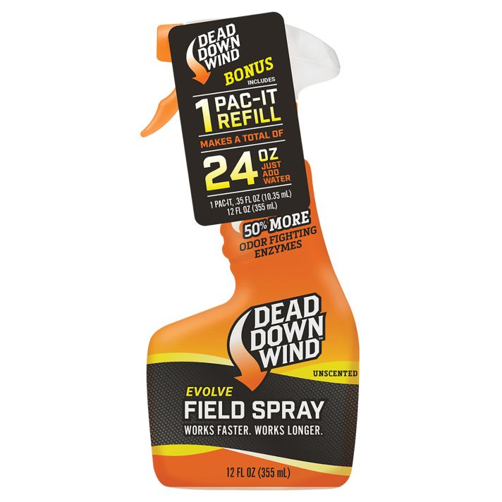 Dead Down Wind 1312418 Evolve Field Spray Pac-It Combo Odor Eliminator Unscented Scent 24 oz Trigger Spray