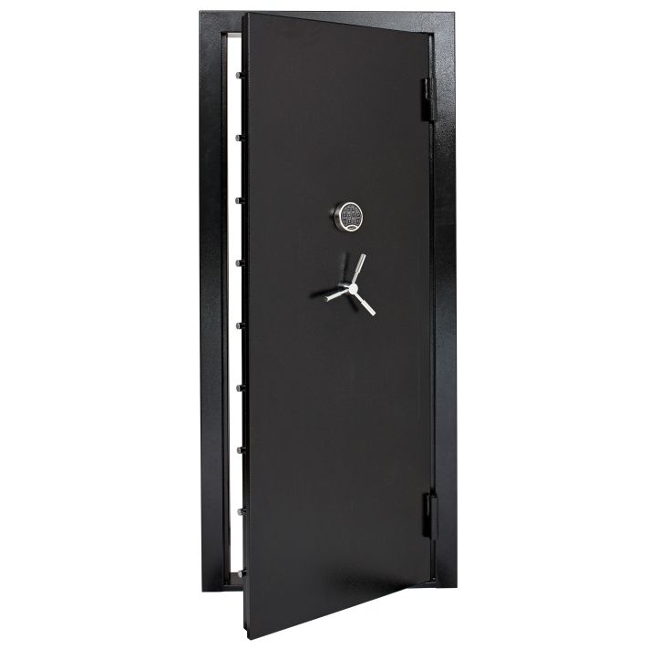 SnapSafe 75419 Vault DoorOut-Swing Black 12 Gauge Steel 32.80"W x 81"H Access Code/Key Entry