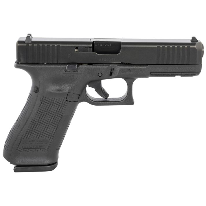 Glock UA175S203 G17 Gen5 9mm Luger4.49" Glock Marksman Barrel 17+1,Black Frame& nDLC Slide, Rough Texture Modular Backstrap, Safe Action Trigger (US Made)