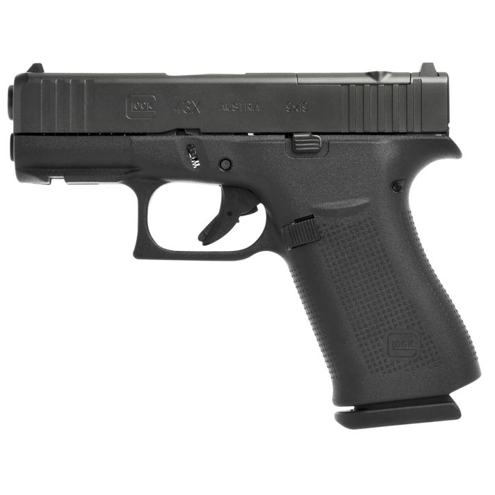 Glock UX4350201FRMOS G43X MOS Slim Sub-Compact 9mm Luger 10+1 3.41" Black GMB Barrel, Black Cerakote MOS Cut/Serrated Slide, Black Polymer Frame w/Beavertail, Black Textured Polymer Grip, Ambidextrous