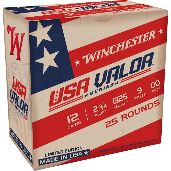 Winchester Ammo USA1200VP USA Valor 12Gauge 2.75" 9Pellets 00Buck Shot 25 Per Box/10 Case *Limited