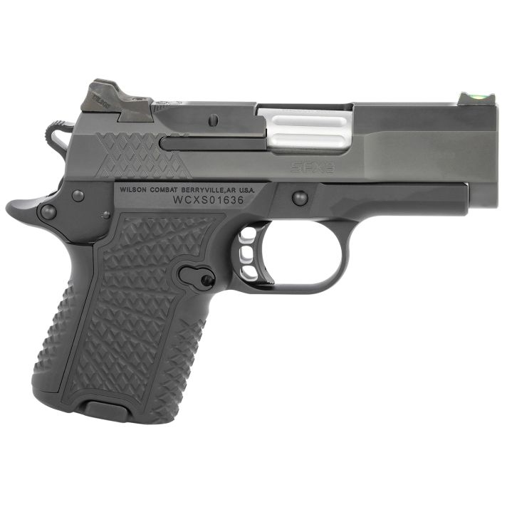 Wilson Combat SFX9SC3 SFX9 Sub-Compact 9mm Luger 10+1 15+1 3.25" Stainless Steel Barrel, Black DLC Serrated Stainless Steel Slide, Black Aluminum Frame w/Beavertail