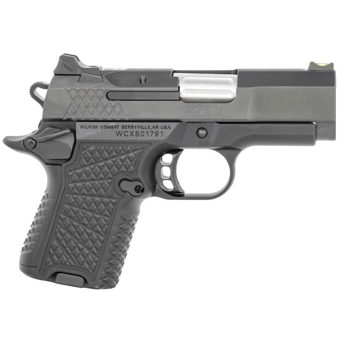 Wilson Combat SFX9SC3A SFX9 Sub-Compact 9mm Luger 10+1 15+1 3.25" Stainless Steel Barrel, Black DLC Serrated Stainless Steel Slide, Black Aluminum Frame w/Beavertail
