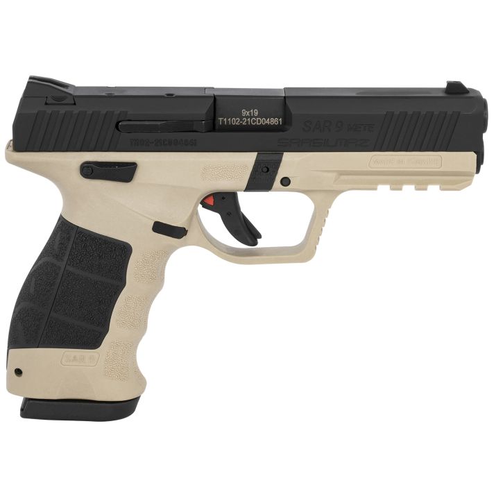 Sar USA SAR9METESABL SAR9 Mete Safari 9mm Luger 4.50" 17+1 (2) Mete Safari Black Steel Slide Black Interchangeable Backstrap Grip