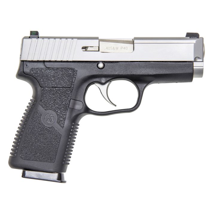 Kahr Arms KP4043NA P40 S&W Caliber with 3.60" Barrel, 7+1 Capacity, Black Finish Frame, Serrated Matte Stainless Steel Slide, Textured Polymer Grip & TruGlo Night Sights