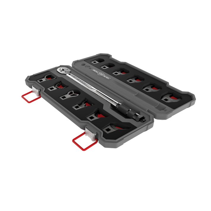 Real Avid AVMF13WS Master -Fit 13 Piece Crowfoot Wrench Set Gray/Red AR-Platform Heavy Duty Torque Wrench Handle 13 Pieces