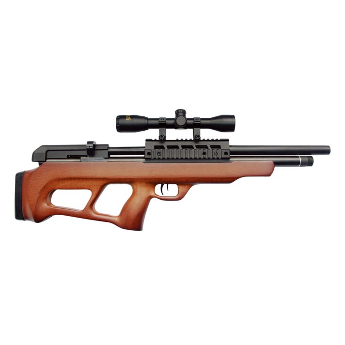 Beeman 1358 Under-LeverPre-Charged Pneumatic 22 Pellet 10+1 Shot Black Black Receiver European Hardwood Scope 4x32mm