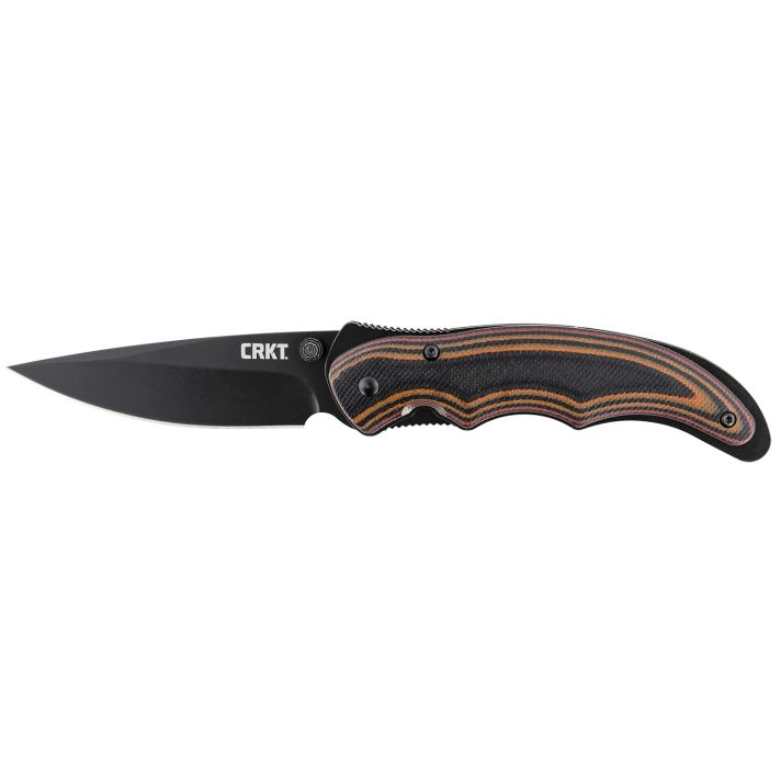 CRKT 1105K Endorser3.18" Folding Drop Point Plain Black Oxide 8Cr14MoV SS Blade/Multi-Color G10 Handle Includes Pocket Clip