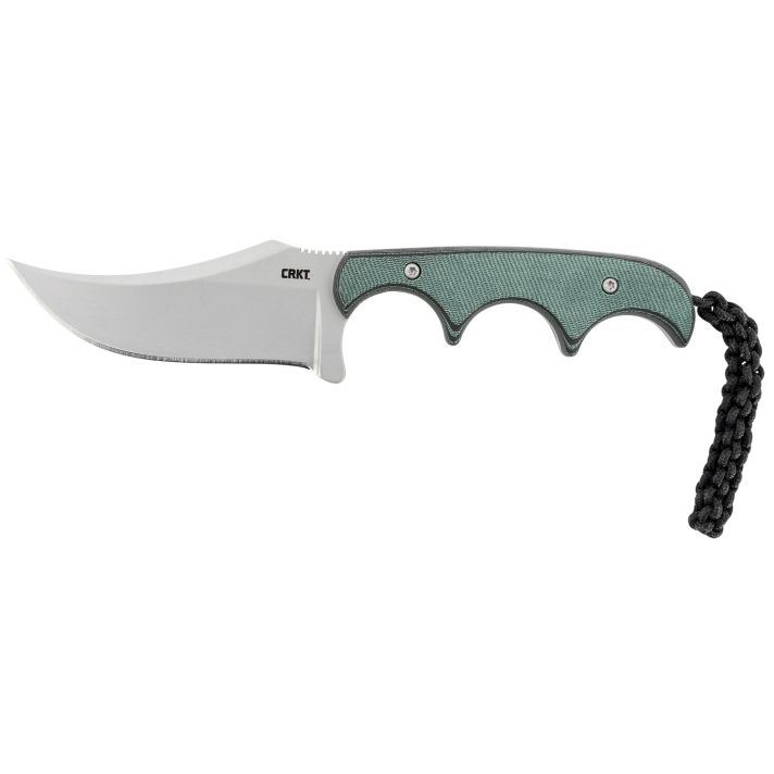 CRKT 2379 Minimalist Persian 2.76" Fixed Recurve Plain Bead Blasted 8Cr13MoV SS Blade/Green Contoured Resin Infused Fiber Handle Includes Lanyard/Sheath