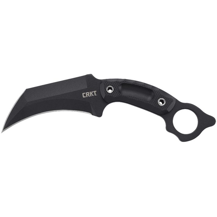 CRKT 2630 DU Hoc5.10" Fixed Recurve Plain Black Powder Coated SK-5 Steel Blade, Black Textured G10 Handle, Includes Sheath