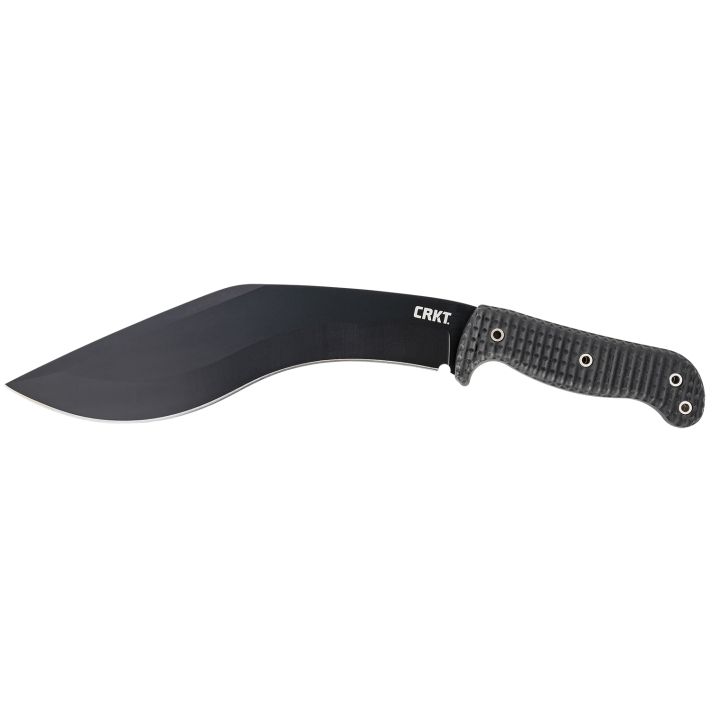 CRKT 2742 KUK10.56" Fixed Recurve Plain Black Powder Coated 65Mn Carbon Steel Blade/Black Textured GRN Handle Includes Sheath