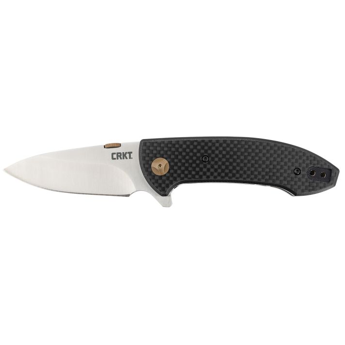 CRKT 4620 Avant3.18" Folding Spear Point Plain Satin 8Cr14MoV SS Blade/ Black Carbon Fiber/G10 Handle Includes Pocket Clip