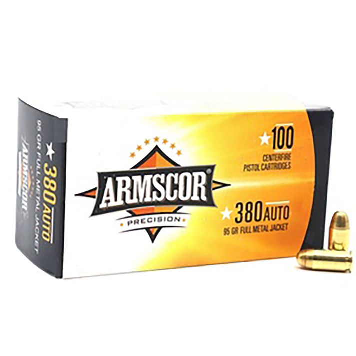 Armscor 50315 Precision Value Pack 380ACP 95gr Full Metal Jacket 100 Per Box/12 Case