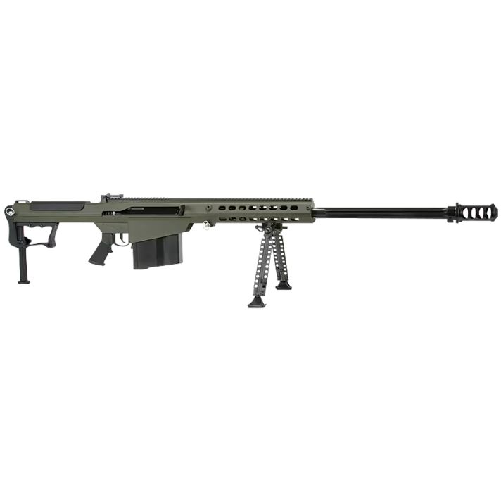 Barrett 14555 M107A150 BMG 10+1 29" Chrome-Lined Fluted Barrel, OD Green Cerakote Aluminum Receiver, OD Green Fixed Stock w/Thermal-Guard Cheek Piece & Sorbothane Recoil Pad, Optics Ready