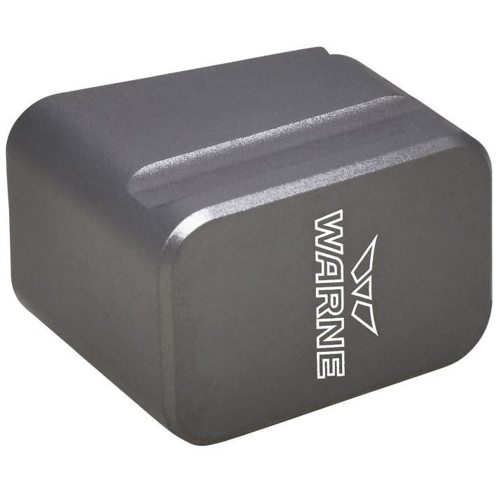 Warne MEG1954GR Magazine Extensionmade of 6061-T6 Aluminum with Hardcoat Anodized Gray Finish for Glock 19, 23 Magazines (Adds 5rds 9mm Luger, 4rds 40 S&W)