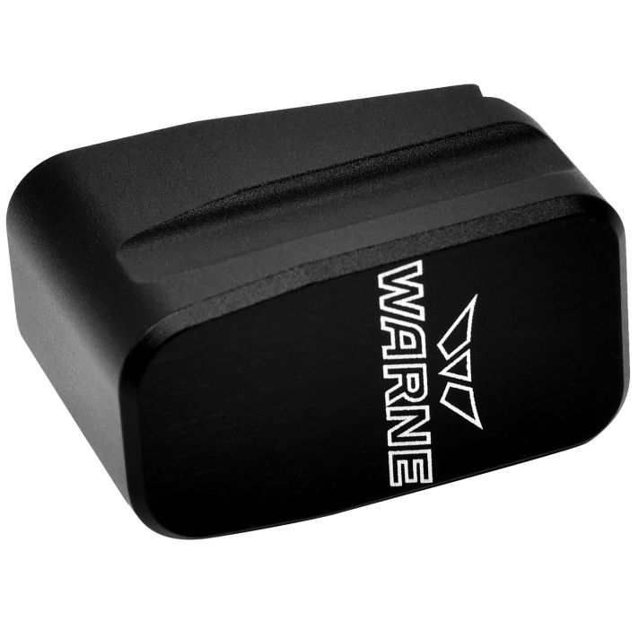 Warne MEG432BLK Magazine Extensionmade of 6061-T6 Aluminum with Hardcoat Anodized Black Finish for Glock 43 Magazines (Adds 2rds)