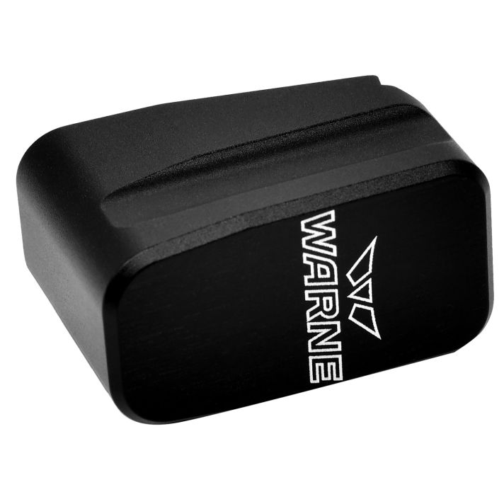 Warne MEG43X2BLK Magazine Extensionmade of 6061-T6 Aluminum with Hardcoat Anodized Black Finish for Glock 43X, 48 Magazines (Adds 2rds)