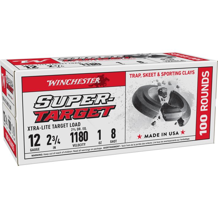 Winchester Ammo TRGTL128VP Super-Target Xtra-Lite 12Gauge 2.75" 1oz 8Shot 100 rd Box
