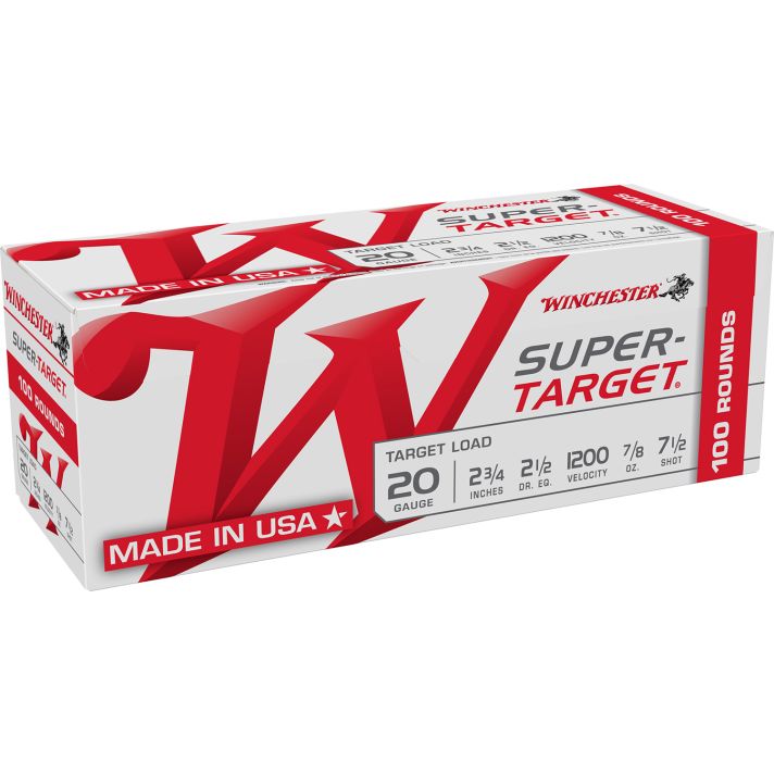 Winchester Ammo TRGT207VP Super-Target20Gauge 2.75" 7/8oz 7.5Shot 100 Per Box/2 Case