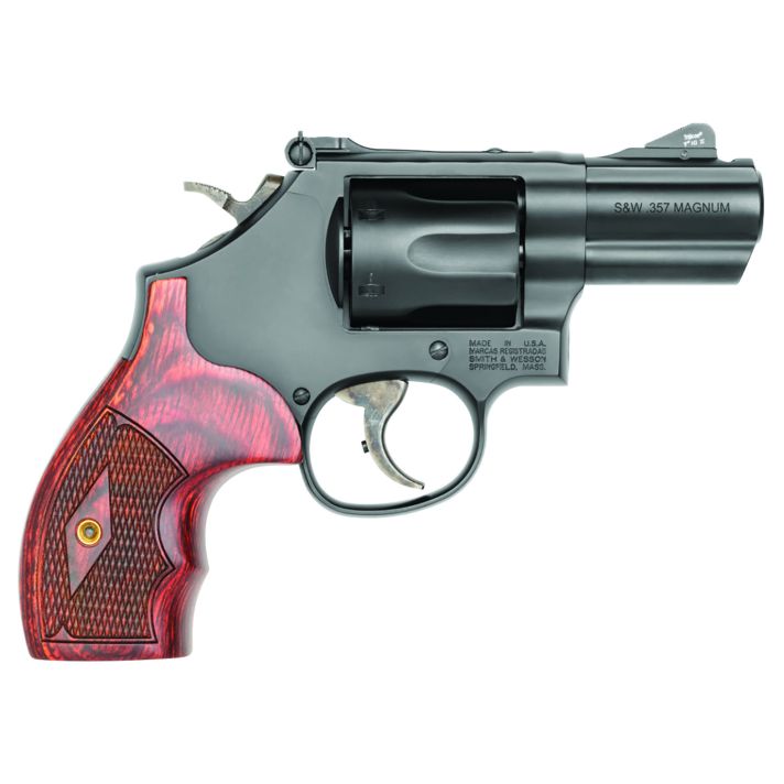 Smith & Wesson 13323 Model 19 Performance Center Carry Comp 357 Mag or 38 S&W Spl +P Blued Carbon Steel 2.50" PowerPortBarrel, 6rd Cylinder & K-Frame, Tritium Front Night Sight, Custom Wood Grip