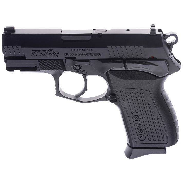 Bersa TPR9CM TPRCCompact Frame 9mm Luger 13+1, 3.25" Black Manual Barrel, Matte Black Serrated Steel Slide & Aluminum Frame, Ambidextrous
