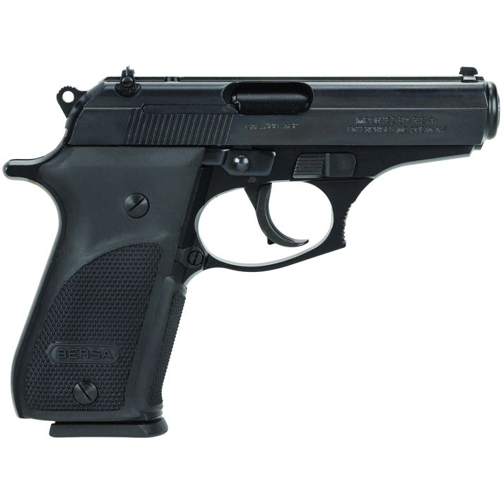 Bersa THUN380PM15 Thunder Plus Sub-Compact Frame 380 ACP 15+1, 3.50" Black Steel Barrel, Matte Black Serrated Steel Slide & Aluminum Frame w/Beavertail, Black Right Hand