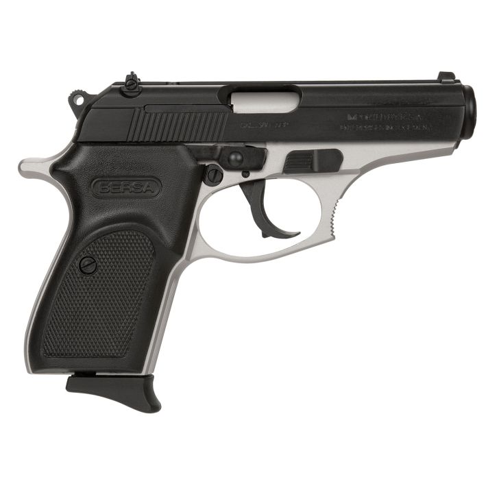 Bersa T380DT8 ThunderMicro-Compact Frame 380 ACP 8+1, 3.50" Steel Barrel, Matte Black Serrated Steel Slide, Satin Nickel Aluminum Frame