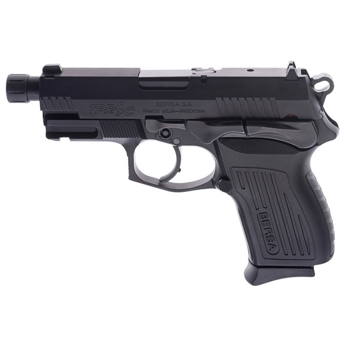 Bersa TPR9CMX TPRCXCompact Frame 9mm Luger 13+1, 4.10" Black Steel Threaded Barrel, Matte Black Serrated Steel Slide & Aluminum Frame w/Beavertail, Ambidextrous