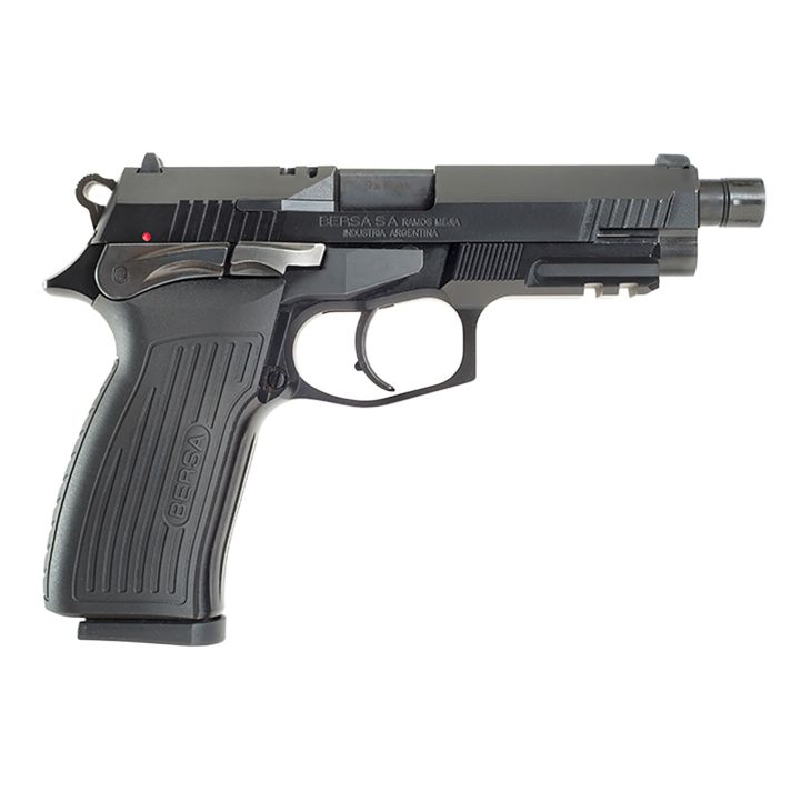 Bersa TPR9MX TPRXFull Size Frame 9mm Luger 17+1, 4.25" Black Steel Threaded Barrel, Matte Black Serrated Steel Slide & Aluminum Frame w/Picatinny Rail, Ambidextrous