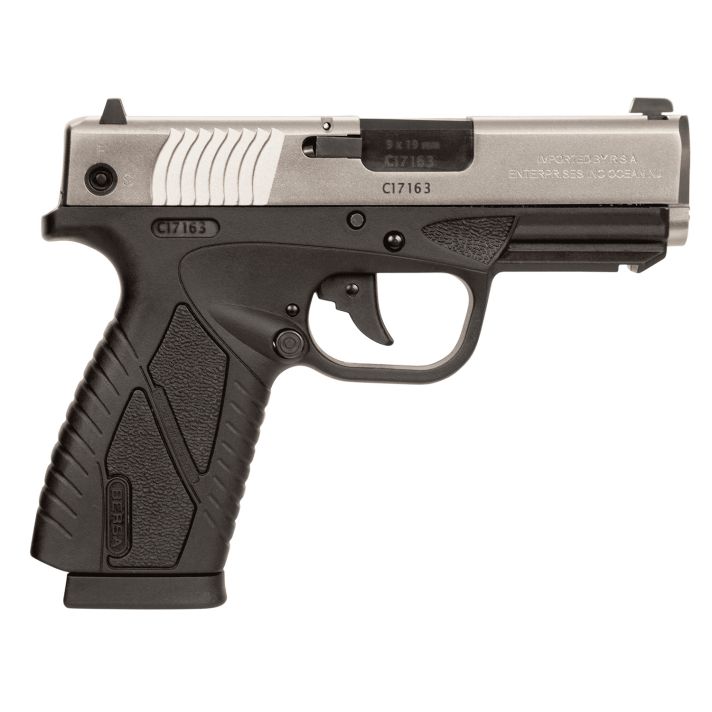Bersa BP9DTCC BPCCSub-Compact Frame 9mm Luger 8+1 3.30" Black Steel Barrel, Nickel Cerakote Serrated Steel Slide, Matte Black Polymer Frame w/Picatinny Rail
