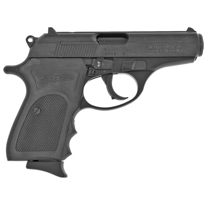 Bersa FS380M Firestorm *CA Compliant Micro-Compact Frame 380 ACP 7+1, 3.50" Black Steel Barrel, Matte Black Serrated Steel Slide, Aluminum Frame w/Beavertail