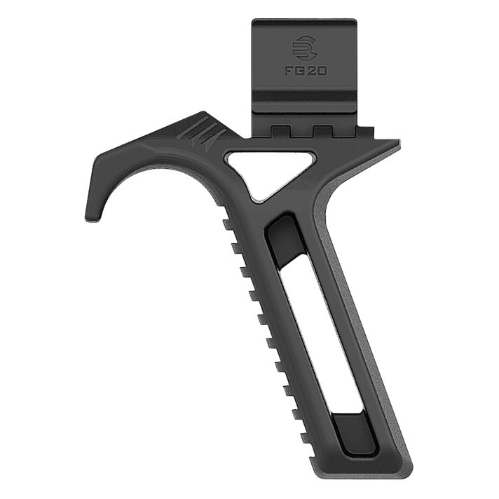 Recover Tactical FG20-01 FG20Black Polymer Angled Grip compatible with 20/20N, 20/21, 20/22 & 20/80 Stabilizers