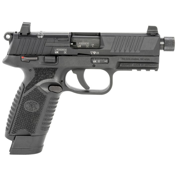 FN 66101010 502 Tactical 22 LR 10+1 15+1 4.60" Black Steel Threaded Barrel, Black Optic Ready/Serrated Slide & Polymer Frame w/Picatinny Rail, Black Textured Polymer Grip, Ambidextrous