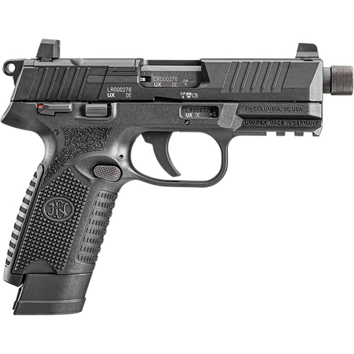FN 66101011 502 Tactical 22 LR 10+1 4.60" Steel Threaded Barrel, Black Optic Ready/Serrated Slide & Polymer Frame w/Picatinny Rail, Black Textured Polymer Grip, Ambidextrous