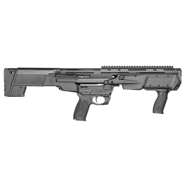 Smith & Wesson 12490 M&P Bullpup 12 Gauge Pump 3" 7+1 (2.75") 19" Black Oxide Smooth Bore/Threaded Barrel, Matte Black Receiver, Black Fixed Bullpup Stock, Black w/Interchangeable Backstrap Grip