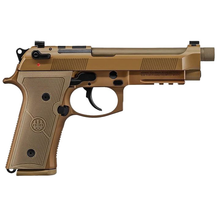 Beretta USA JS92QM9A4GM M9A4 Centurion 9mm Luger 5.10" Barrel 18+1, Flat Dark Earth Cerakote Polymer Frame, Serrated Steel Optic Cut Slide, Polymer Grip & Decocker Safety