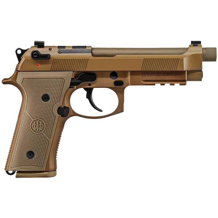 Beretta USA JS92QM9A4M15 M9A4 Centurion 9mm Luger 4.80" Barrel 15+1, Flat Dark Earth Cerakote Polymer Frame, Serrated Steel Optic Cut Slide, Polymer Grip & Decocker Only Safety