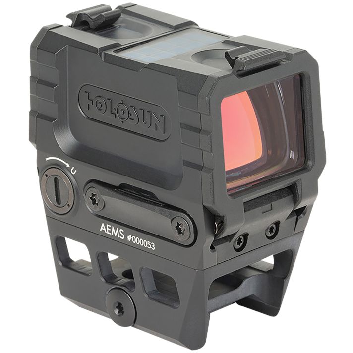 Holosun AEMS211301 AEMSBlack Anodized 1 x 1.1" x 0.87" 2 MOA Red Dot/65 MOA Circle Multi Reticle