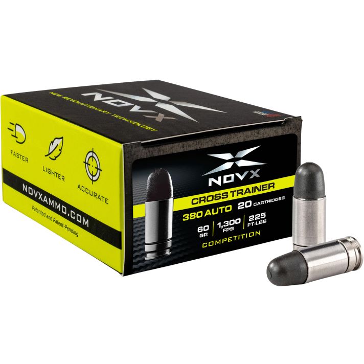 NovX 380CTCSS20 Black380ACP 60gr Copper Polymer Frangible 20 Per Box/10 Case