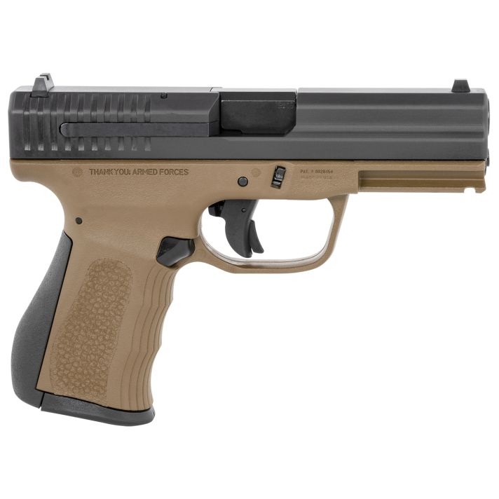 FMK G9C1G2BRTSS 9C1 G2 9mm Luger 14+1 4" Black Stainless Steel Barrel, Black Serrated Carbon Steel Slide, Burnt Bronze Polymer Frame w/Picatinny Rail, Black Backstrap Grip