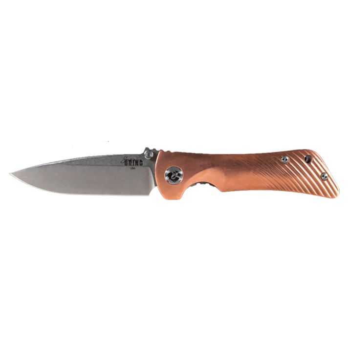 Southern Grind SG06030014 Spider Monkey3.25" Folding Drop Point Plain Satin S35VN SS Blade, Titanium/Copper Handle, Includes Pocket Clip