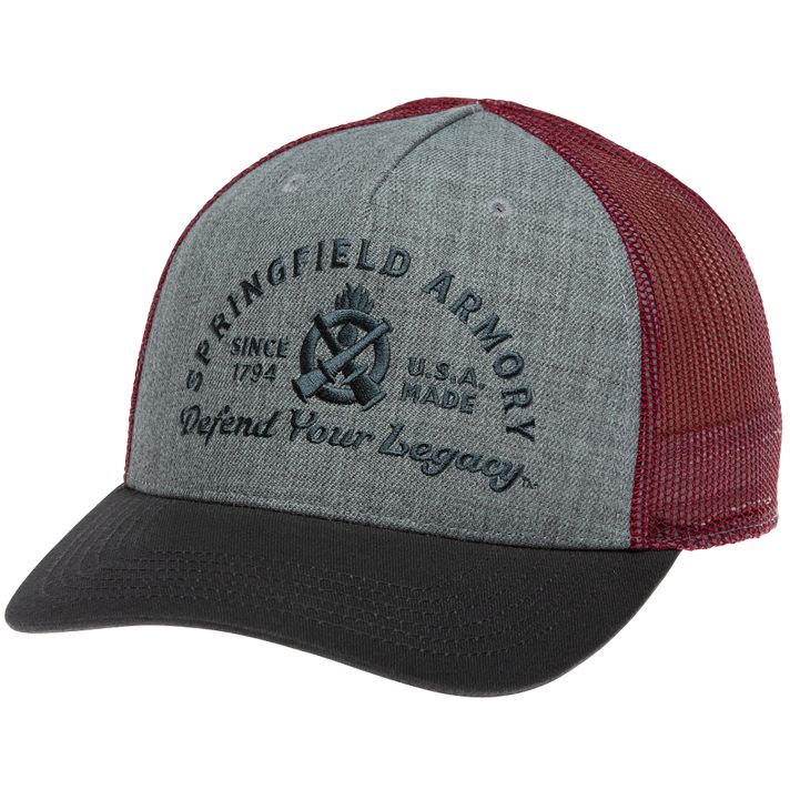 Springfield Armory GEP2381 Defend Your Legacy Brewery Hat Gray/Graphite/Maroon Adjustable Snapback OSFA Structured