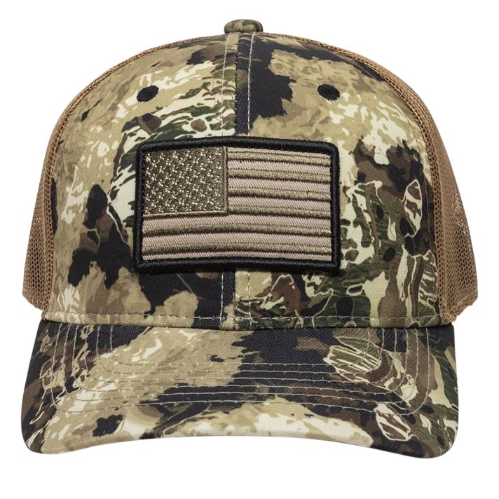 Outdoor Cap USA-170 USA FlagVeil Whitetail/Brown Adjustable Snapback OSFA Structured