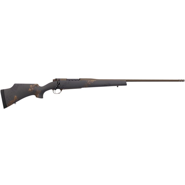 Weatherby MCU03N65CMR4B Mark V Camilla Ultra Lightweight Compact 6.5 Creedmoor 3+1 22" Barrel, Midnight Bronze Cerakote Metal Finish, Black with Smoke/Gold Sponge Accents Monte Carlo Stock