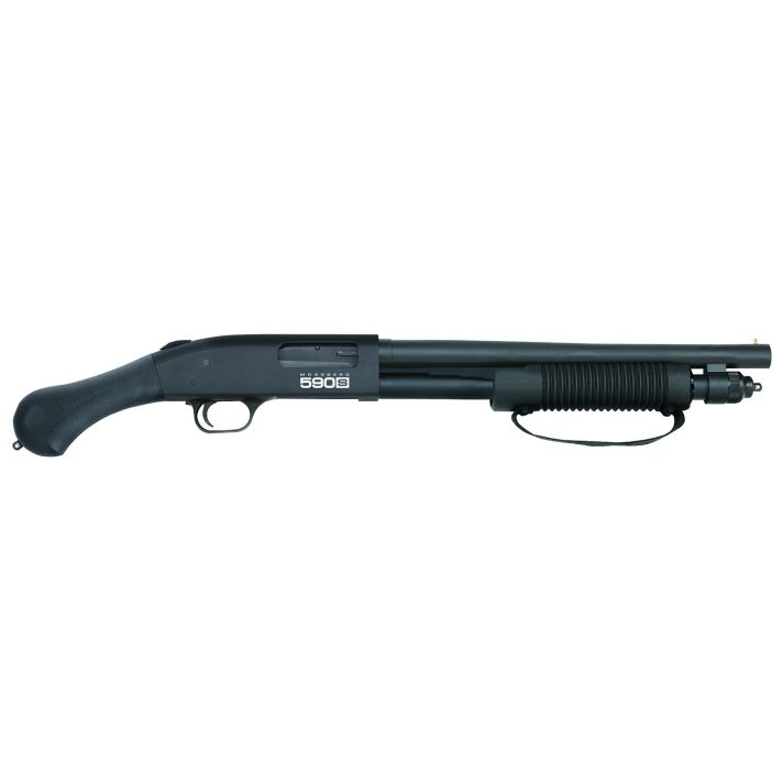Mossberg 51601 590S Shockwave 12 Gauge Pump 3" 8+1 14.38" Matte Blued Steel Barrel, Black Anodized Receiver, Black Raptor Birdshead Grip